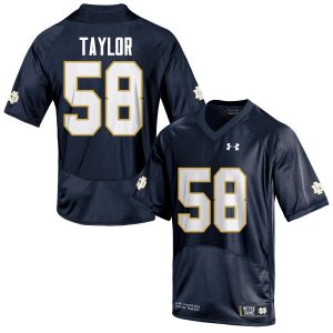 Notre Dame Fighting Irish Men's Elijah Taylor #58 Navy Blue Under Armour Authentic Stitched College NCAA Football Jersey MPR5199IU